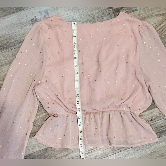 🩷❤️Wild Honey Long Sleeve  Star Sparkle Blouse Size L💜🩷 - Picture 8 of 8